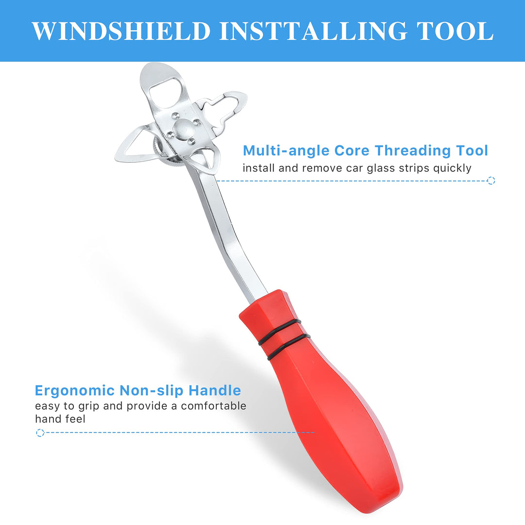 12 Pieces Windshield Installation Tools Kit, Included 1 Pcs Widshield Installing Tool, 1 Pcs Cotter Pin Puller and 10 Pcs Installation Setting Tool, Perfect for Installing Windshield Gasket