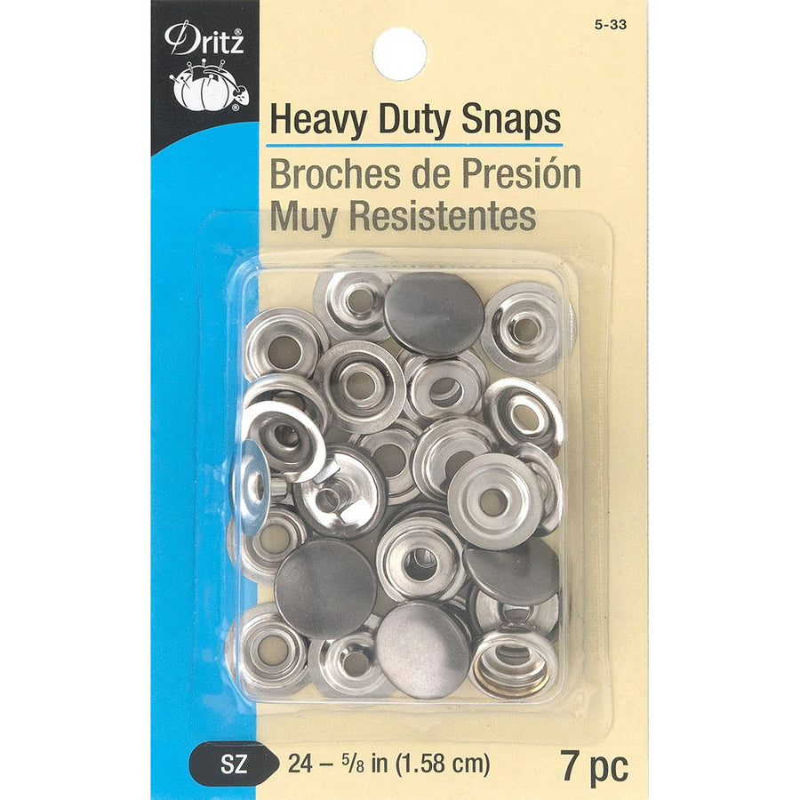 Snaps, Heavy Duty - Gunmetal, Size 24 (5/8) - 7 Ct.