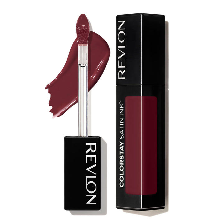 Revlon ColorStay Satin Ink Liquid Lipstick, Longwear Rich Lip Colors, Formulated with Black Currant Seed Oil, 021 Partner in Wine, 0.17 fl. oz.