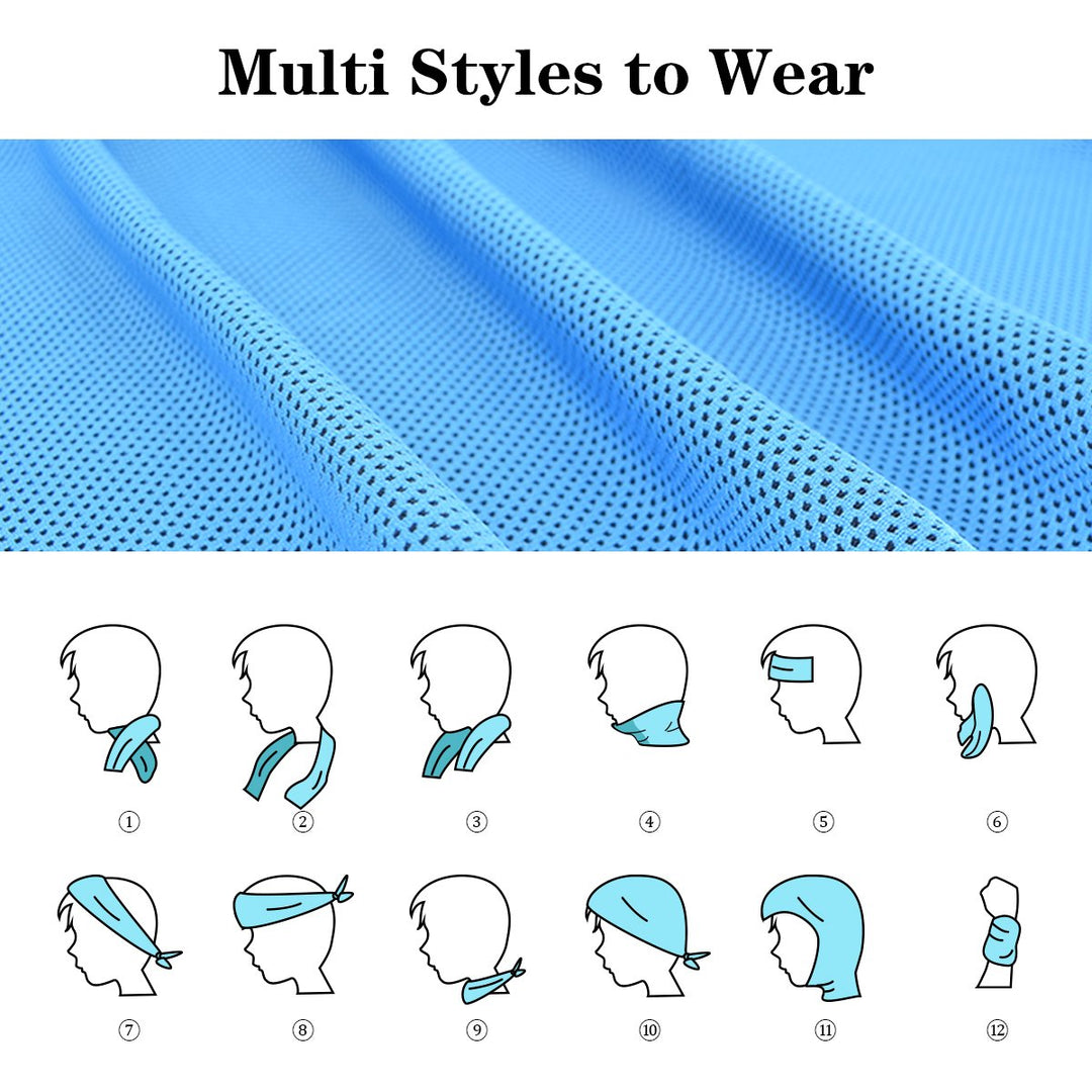 Cooling Towel, 6 Pack Cool Towels Microfiber Chilly Ice Cold Head Band Bandana Neck Wrap (40x 12) for Athletes Men Women Youth Kids Dogs Yoga Outdoor Golf Running Hiking Sports Camping Travel