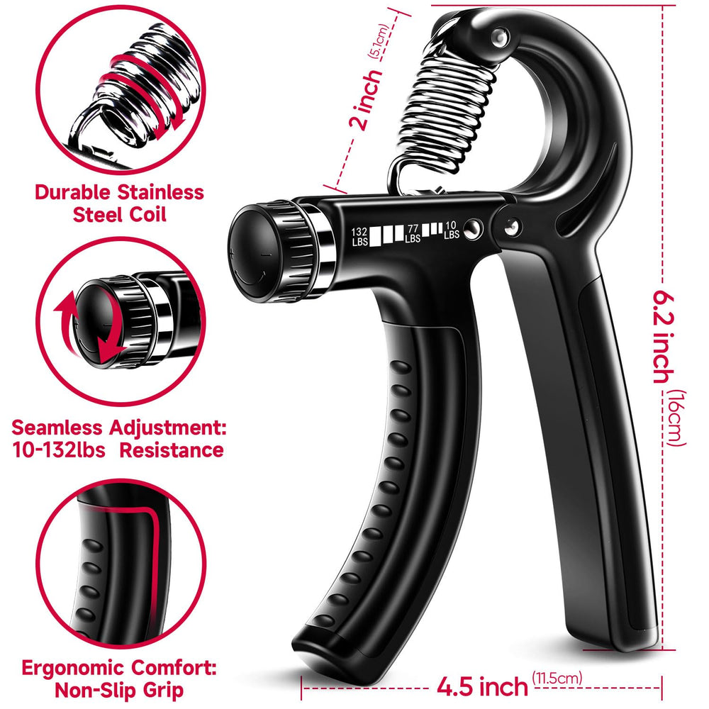 Grip Strengthener Forearm Strengthener Hand Grips Strengthener Kit - 5 Pack Adjustable Resistance