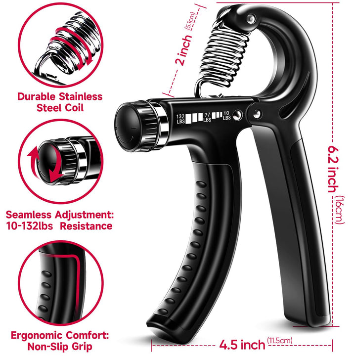 Grip Strengthener Forearm Strengthener Hand Grips Strengthener Kit - 5 Pack Adjustable Resistance