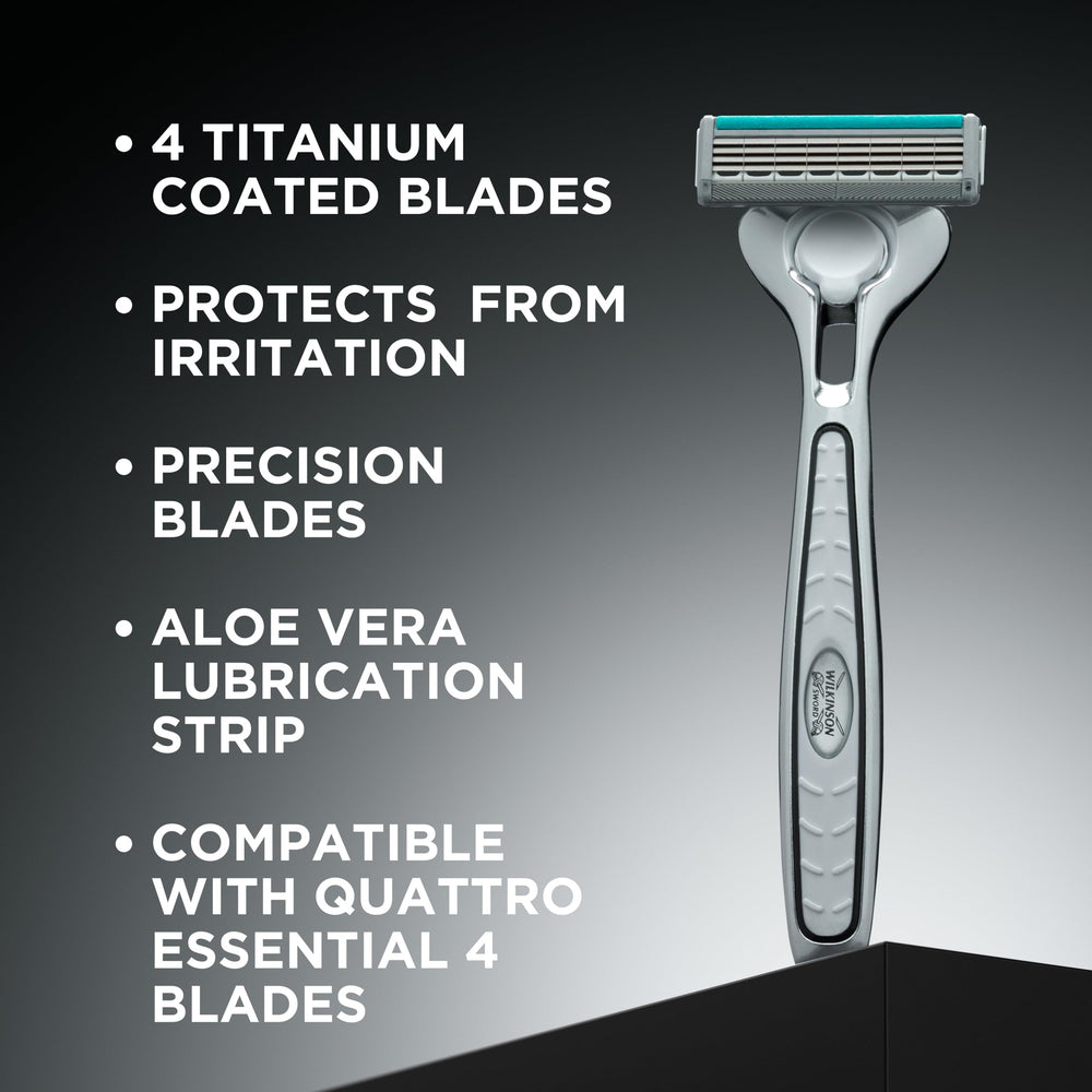 Sword Quattro Titanium Sensitive Razor Blades - Pack of 8 Blades