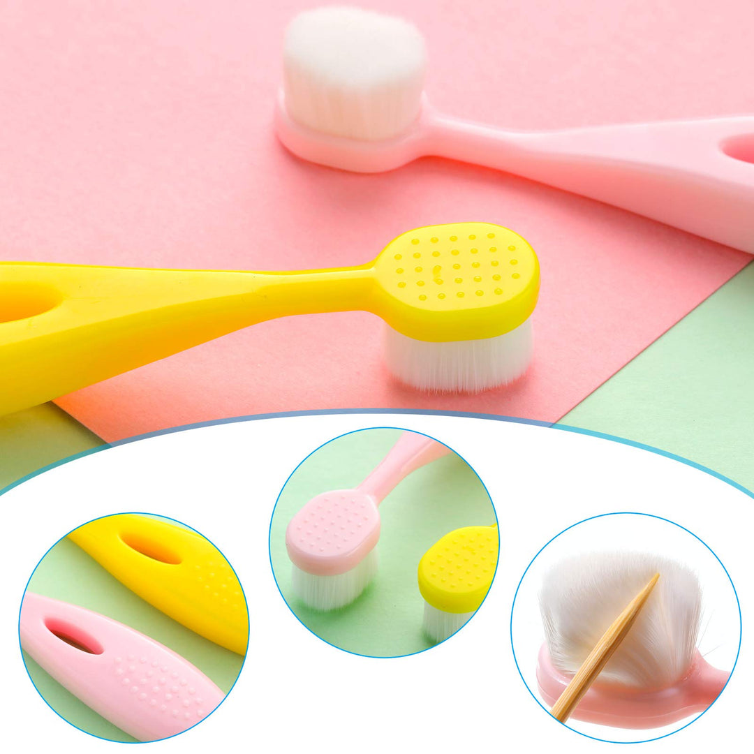 6 Pieces Kids Extra Soft Nano Toothbrush Children Bristles Toothbrush Children Micro Nano Manual Toothbrush Set with 20000 Bristles for Age 1 and Above Boys Girls Gum Protecting Cleaning (Cute Style)