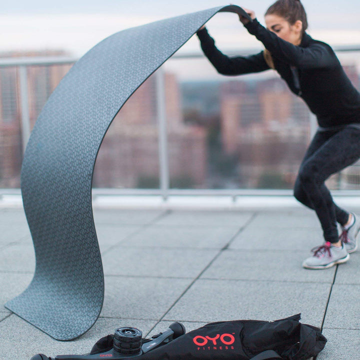 Performance Exercise Mat/Yoga Mat (PVC, Reversible, Two-Tone Grey/Black, Non-Slip, 6mm / 1/4 Inch Thick)