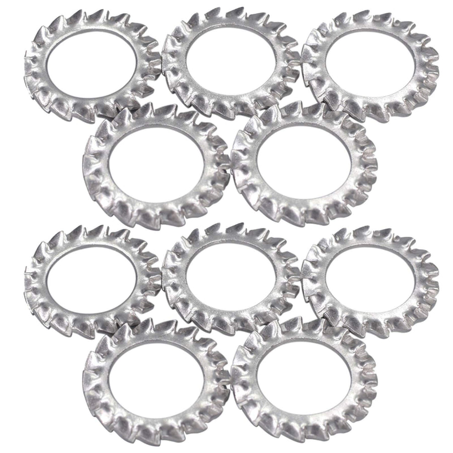 M4 304 Stainless Steel External Tooth Star Lock Washers Silver Tone(100Pcs)