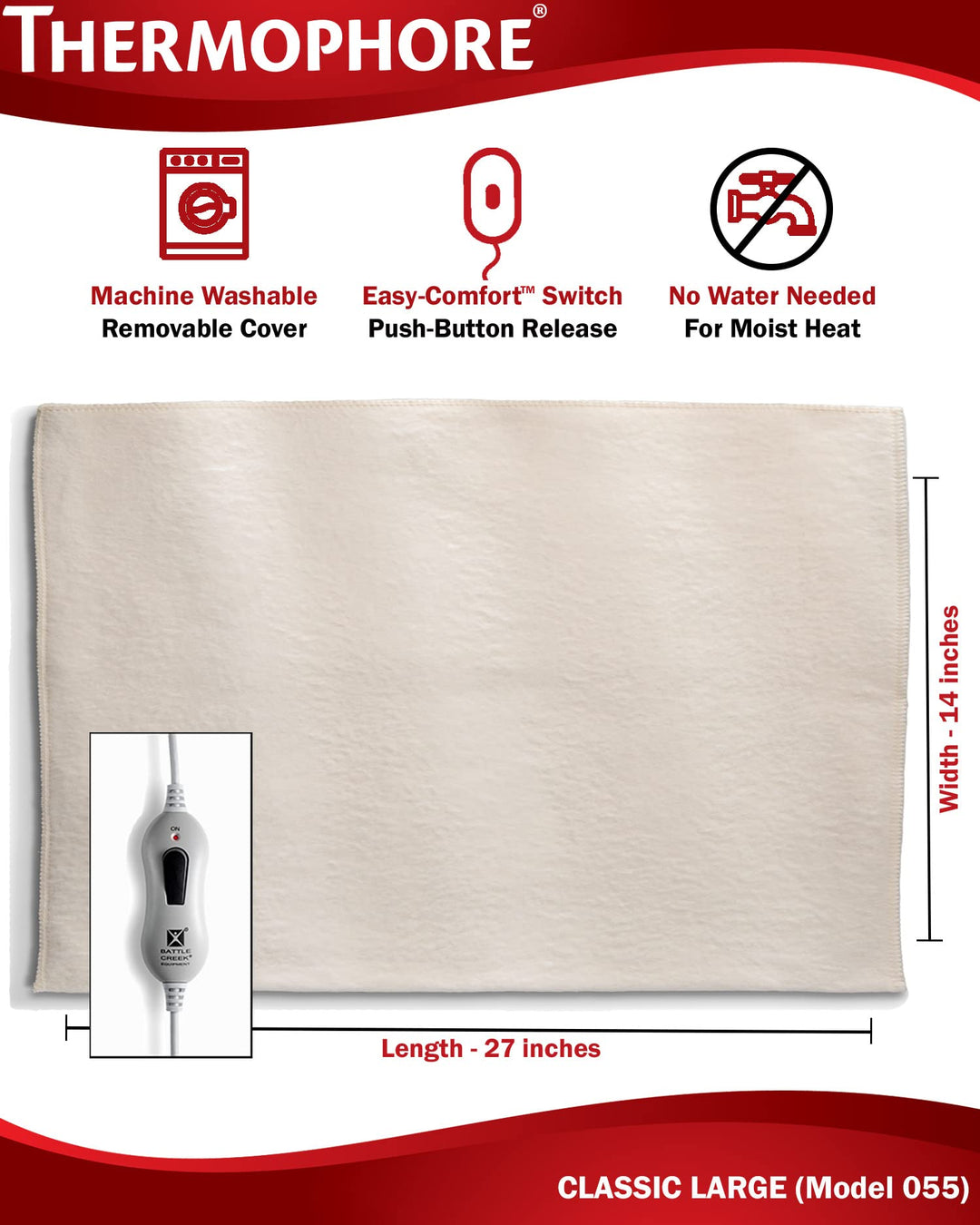 Classic Heat Pack (Model 055) 14 X 27 Tan