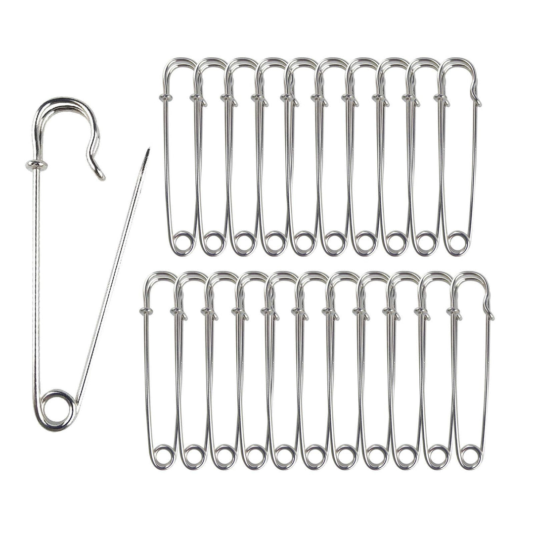 Safety Pins Extra Large Heavy Duty - 22PCS 3Inch Blanket Pins, Strong & Sturdy Bulk Pins for Blankets, Skirts, Crafts, Kilts - Silver