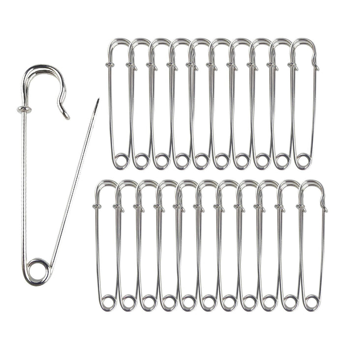 Safety Pins Extra Large Heavy Duty - 22PCS 3Inch Blanket Pins, Strong & Sturdy Bulk Pins for Blankets, Skirts, Crafts, Kilts - Silver