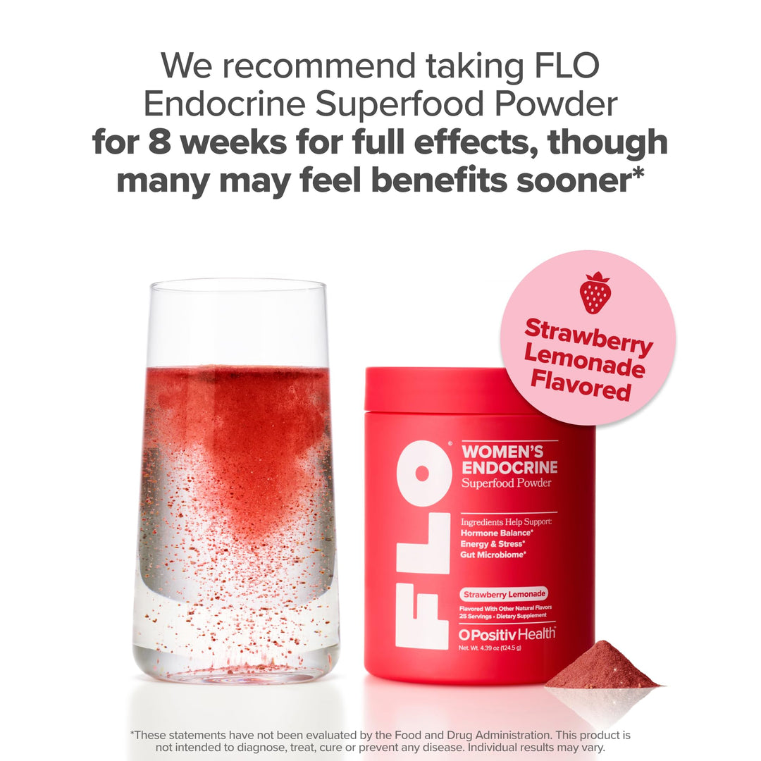 FLO Women’s Endocrine Superfood Powder – Supports Healthy Cortisol Levels, Hormonal Balance, Thyroid & Gut Health – Multivitamin Plus Rhodiola, DIM, Myo-Inositols, Red Superfood– 25 Servings