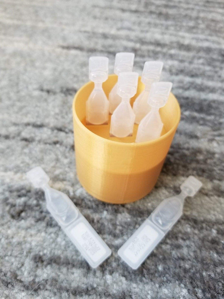 Eye Drops Holder & Storage w/lid, Holds 7 Single use Disposable vials (Gold)