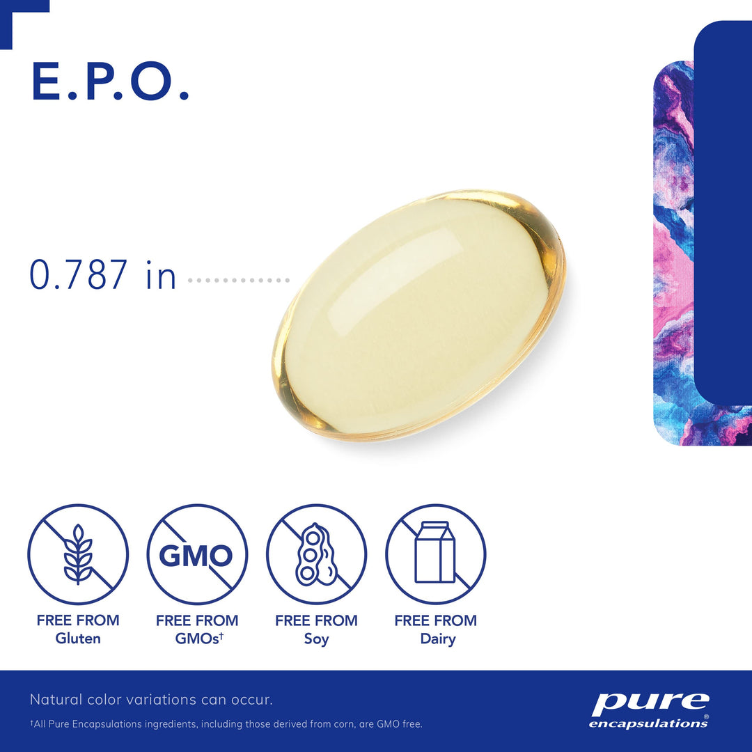 E.P.O. (Evening Primrose Oil) | Hypoallergenic Dietary Supplement Containing 9% GLA | 100 Softgel Capsules