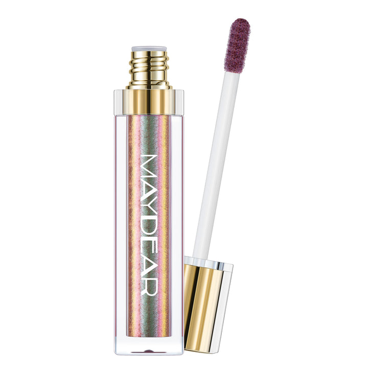 chameleon lipstick, Long Lasting Waterproof Colourful Diamond Shimmer Lip Gloss for Women Girls Makeup kit - brown green