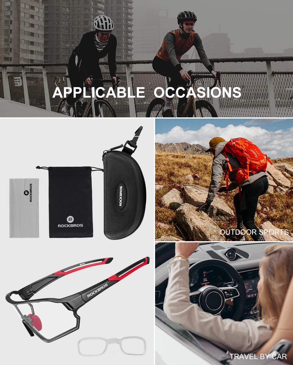 Photochromic Sunglasses for Men Cycling Sunglasses Sports Bike Glasses