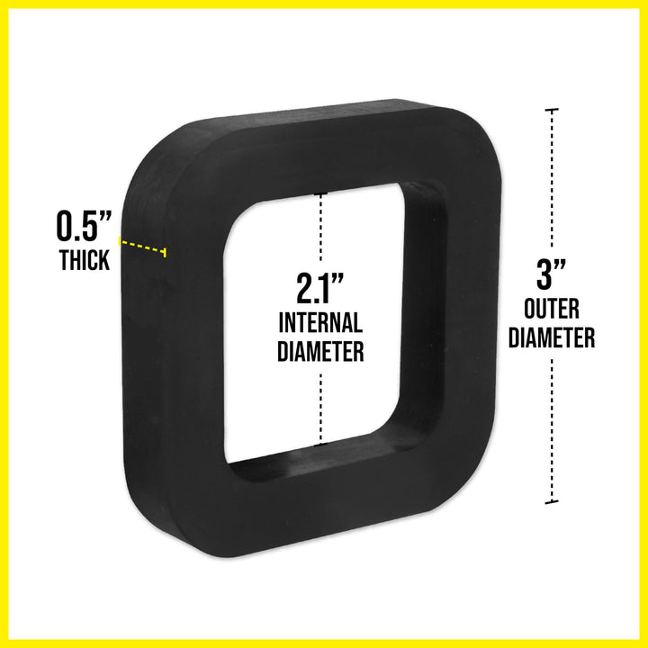 3 Pack Silencer Pads for 2 Inch Ball Mounts - Reduce Rattle and Noise Between Receivers and Tow Hitches - Fits Any Trailer Hitch Receiver