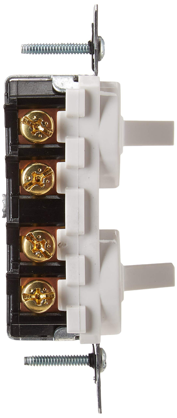 5243 15 Amp, 120/277 Volt, Duplex Style Two 3-Way Combination Switch, Commercial Grade, White