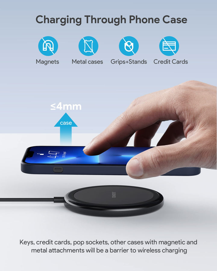 Wireless Charger 2-Pack for iPhone Wireless Charger Pad, Max Fast Wireless Phone Charger for iPhone 16/16 Plus/16 Pro/16 Pro Max/15/15 Pro/15 Plus/ 14/13 Series/Samsung S24/S23/AirPods Pro 2