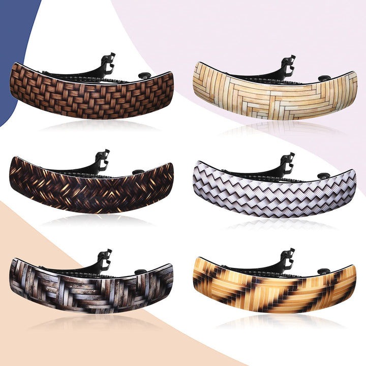6 Pieces Hair Barrettes for Women Hair Clips Womens Hair Accessories Large French Hair Pin Retro Hair Clasp, 6 Colors (Elegant Pattern)