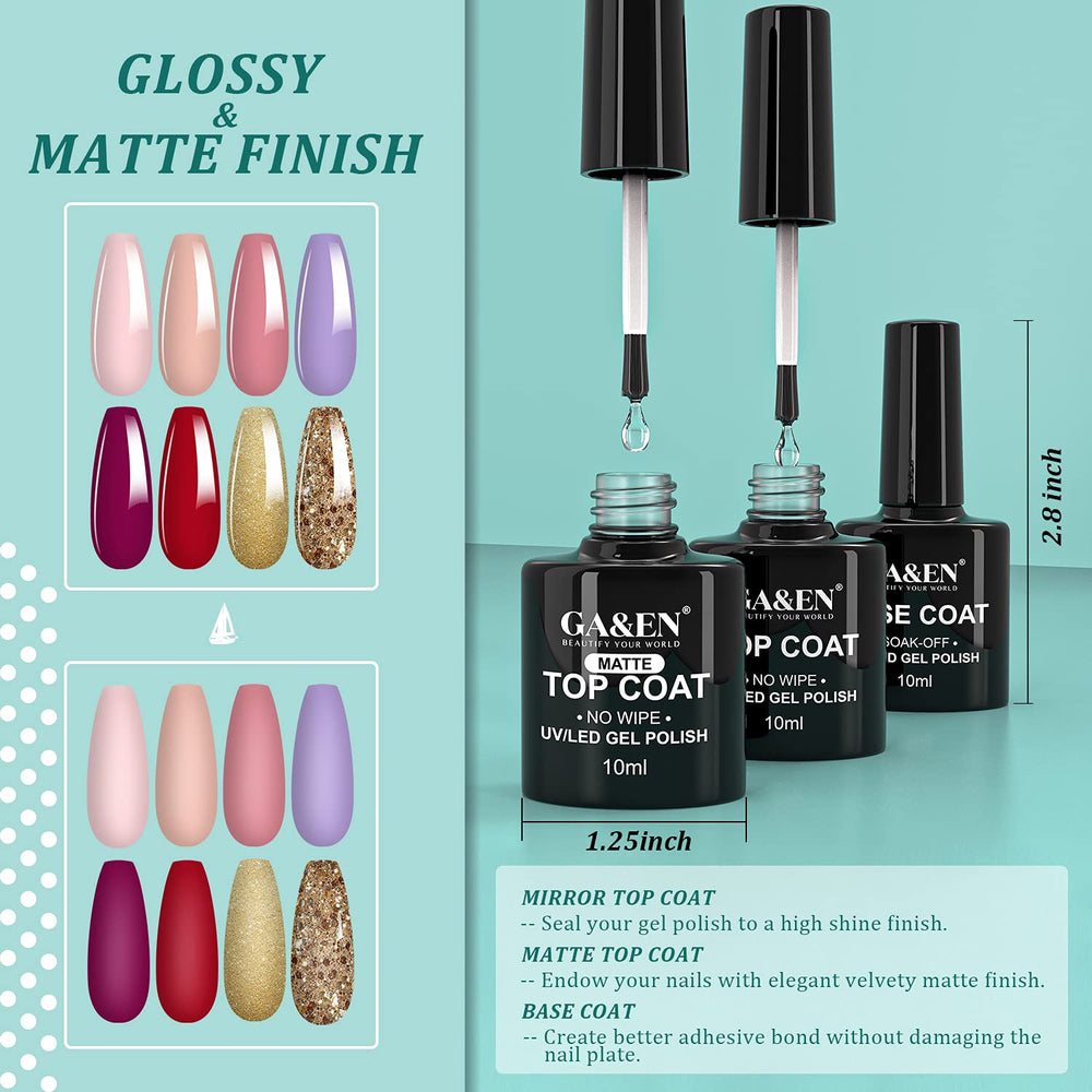 No Wipe Gel Matte Mirror Top Coat Base Coat LED Lamp Needed Quick Dry Long Lasting Gloss Clear Resin Polish Nail Art Glue For Home And Salon Use