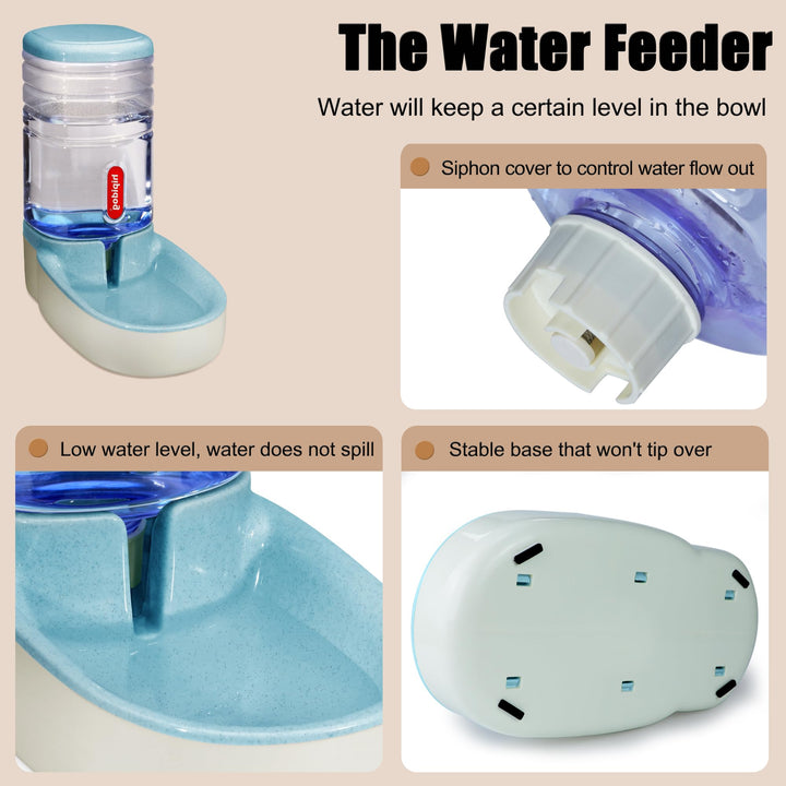 Fairy Tale Automatic Pet Feeder Small&Medium Pets Automatic Food Feeder and Waterer Set 3.8L, Travel Supply Feeder and Water Dispenser for Dogs Cats Pets Animals(Blue)
