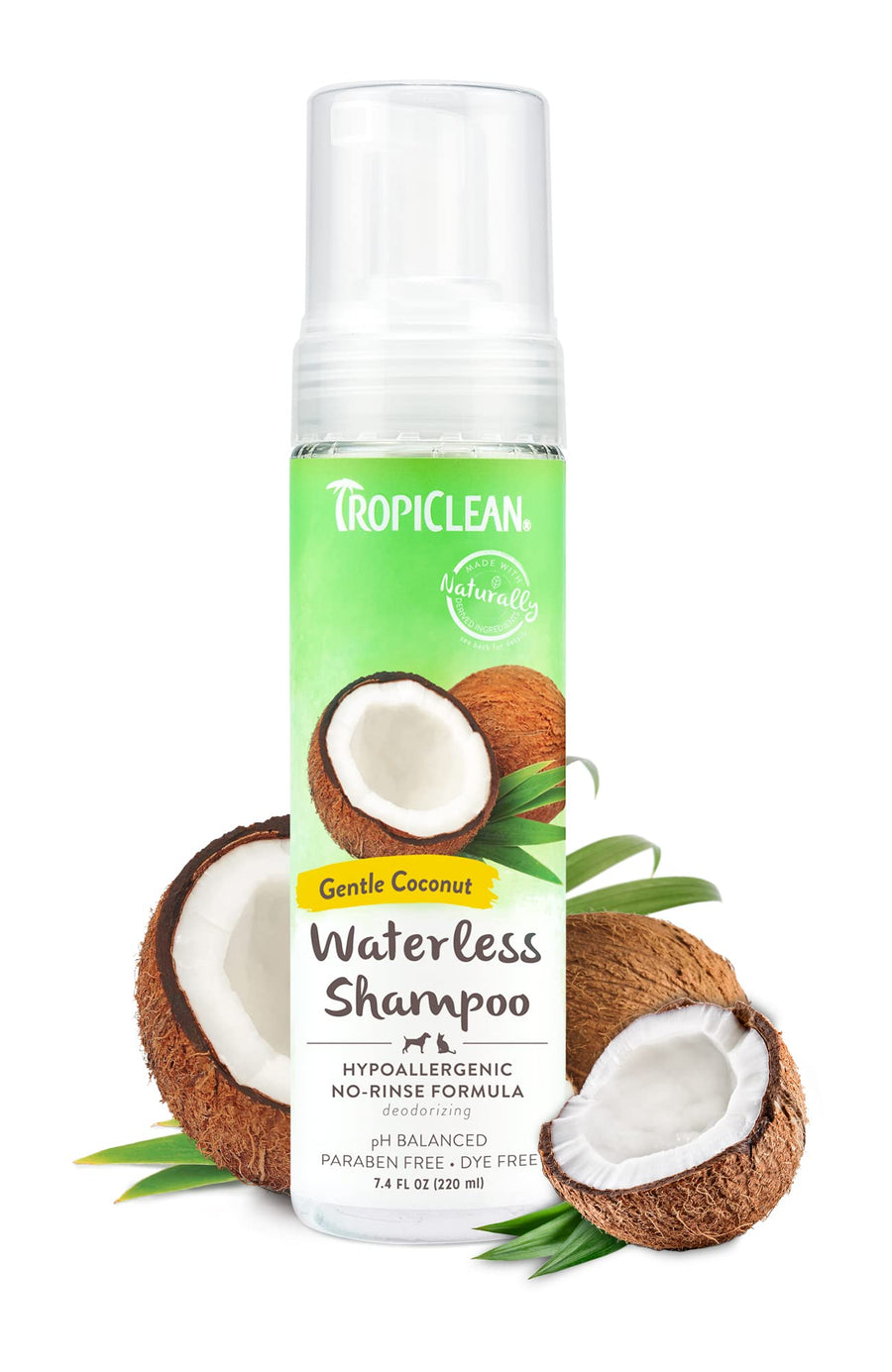Hypoallergenic Waterless Dog Shampoo | Dry Shampoo for Allergies & Sensitive Skin | Safe for Cats | Puppies & Kittens | No Rinse | 7.4oz
