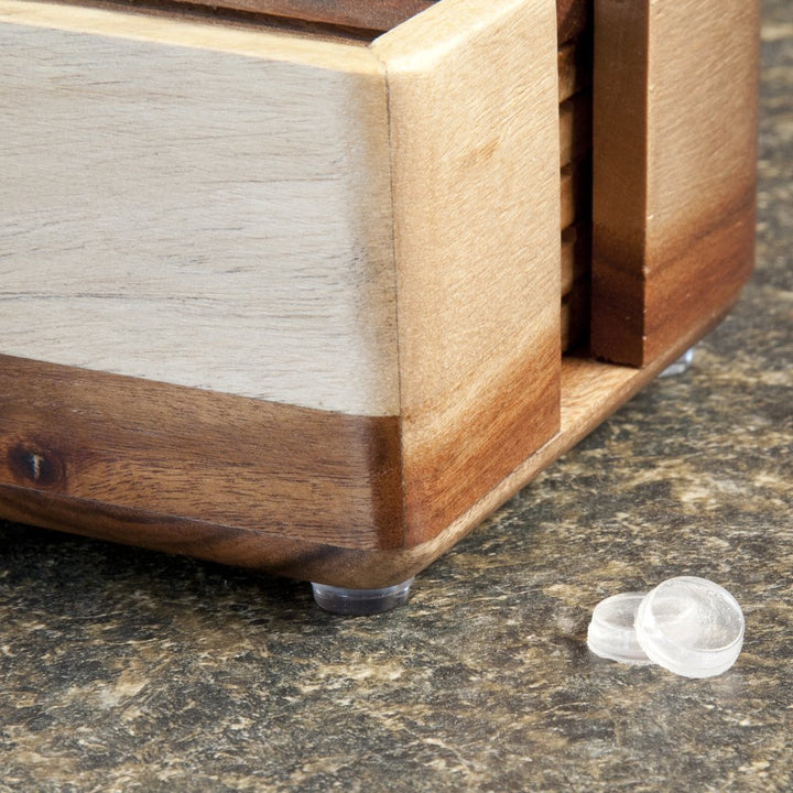 Soft Touch 1/2 Round Self Stick Cabinet Bumper Pads to Dampen Sound and Protect Surfaces, 12 Pack, Clear, 12 Count