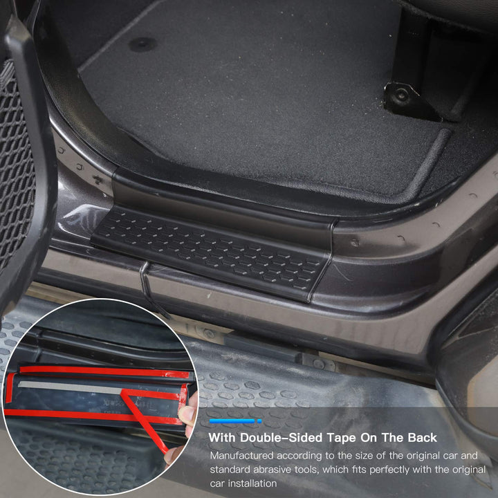 Door Sill Guards Entry Scuff Plate Cover Door Sill Guards Entry Scuff Plate Cover for Wrangler Accessories(for 2018-2022 JL JLU & 2020-2022 JT (Black)