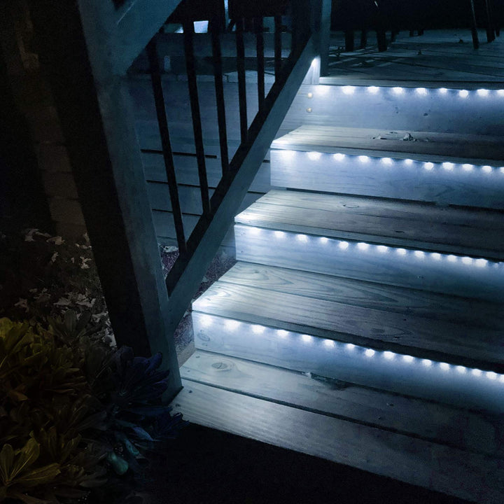 Upgraded Solar LED Strip Lights,180 LED 19.6FT Bright White Balcony Lights Solar Powered,8 Lighting Modes Waterproof Outdoor Lights for Christmas Terrace, Balcony, Stairs, Chicken Coop, Pergola Decor