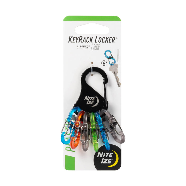 KeyRack Steel S-Biner - Plastic Key Carabiner Organizer with 6 S-Biners - Keychain Accessories to Hold Keys Securely and Separately