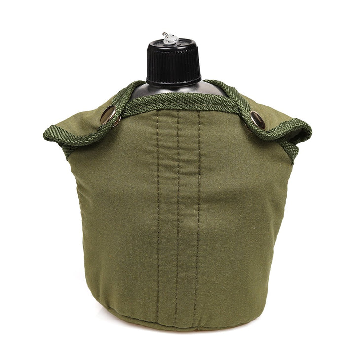 Stainless Steel WWII US Army Canteen Water Bottler Military Canteen Kit 1QT with 0.5QT Cup Nylon Pouch G.I.