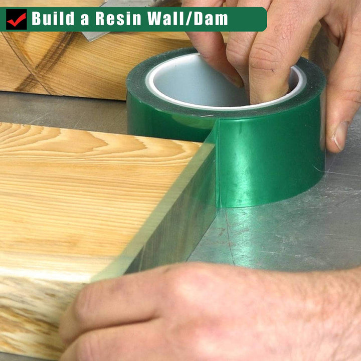 Resin Tape for Epoxy Resin Molding, Silicone Adhesive Tape, 2 inch Wide 164 Feet Long Traceless Craft Tape for Making River Tables Hollow Frame Bezels Epoxy Resin Craft Pendant
