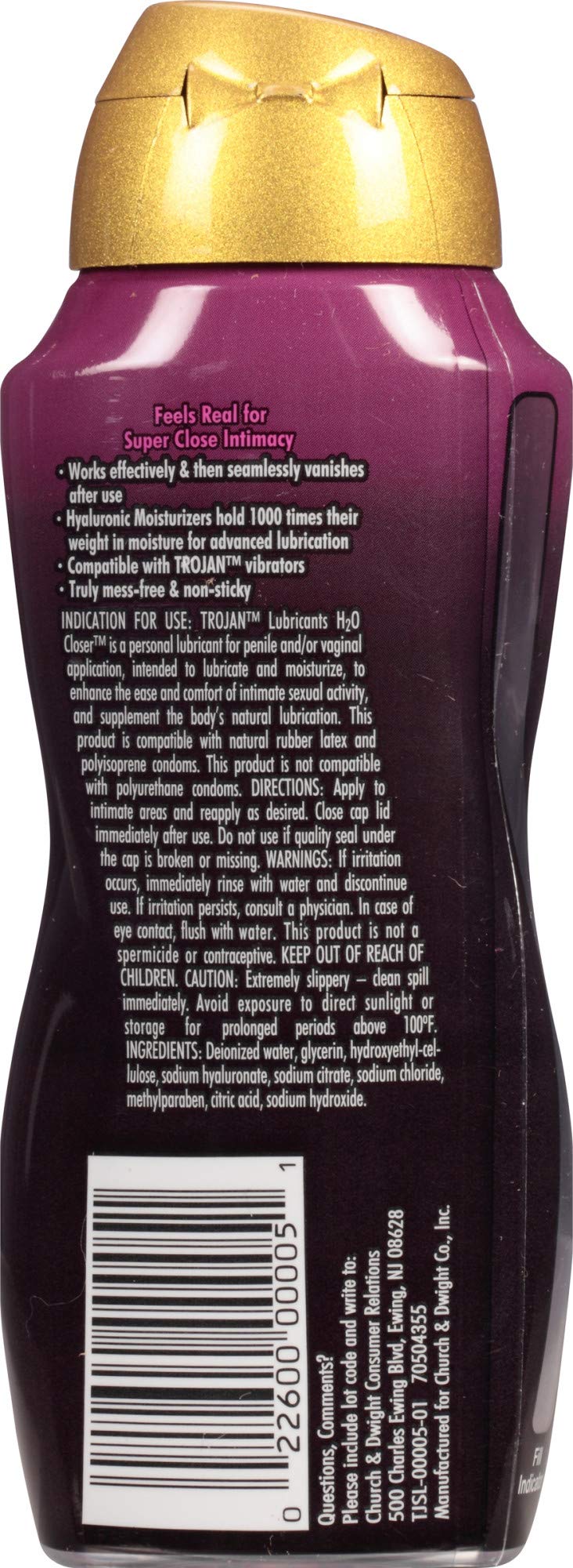 Trojan Lubricants H2O Closer, 5.5 Oz