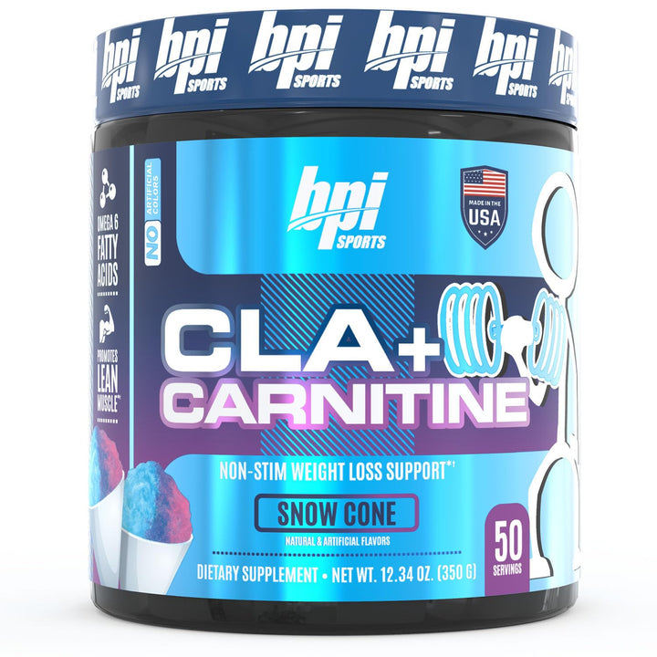 CLA + Carnitine – Conjugated Linoleic Acid – Weight Loss Formula – Metabolism, Performance, Lean Muscle – Caffeine Free – For Men & Women – Snow Cone – 50 servings – 12.34 oz.