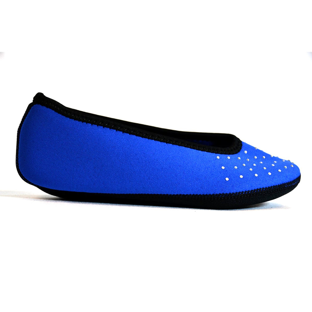 NuFoot Sparkle Ballet Flats Women's Shoes Best Foldable & Flexible Flats Slipper Socks Travel Slippers & Exercise Shoes Dance Shoes Yoga Socks House Shoes Indoor Slippers Royal Blue Large 2 Count