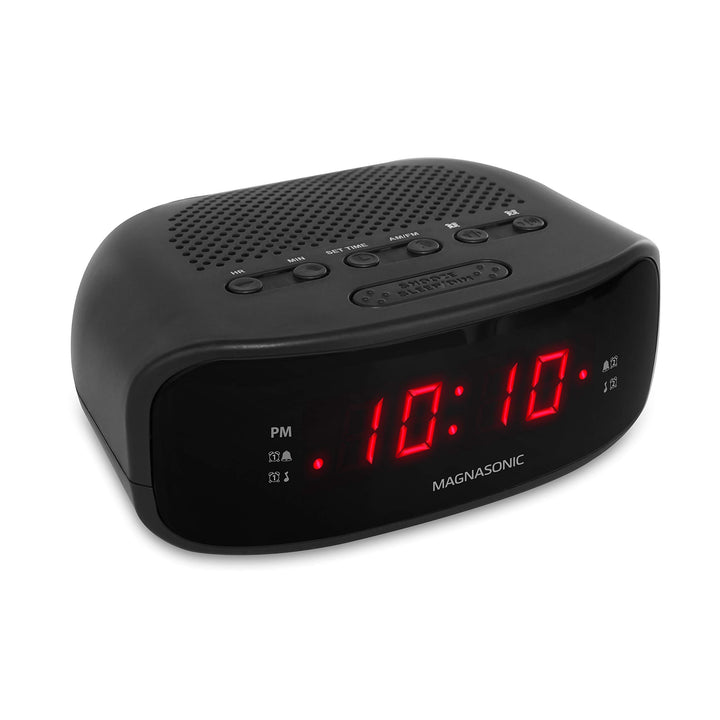 Digital AM/FM Clock Radio with Battery Backup, Dual Alarm, Sleep & Snooze Functions, Display Dimming Option (EAAC200)
