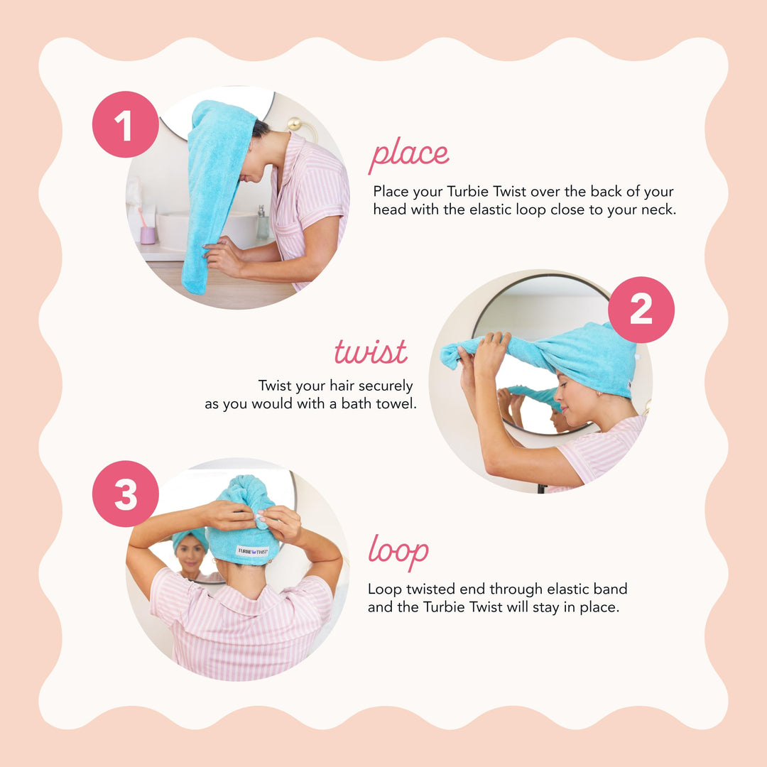 2-Pack Microfiber Hair Towel for Beauty, Travel, Gifting - Hair Wrap Turban for Straight, Wavy & Curly Hair - Premium Hair Care - White & White