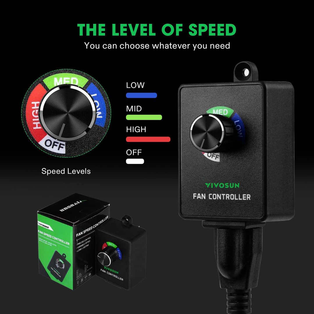 Variable Speed Controller Cordless Vent Blower Speed Adjuster for Inline Duct Exhaust Fan