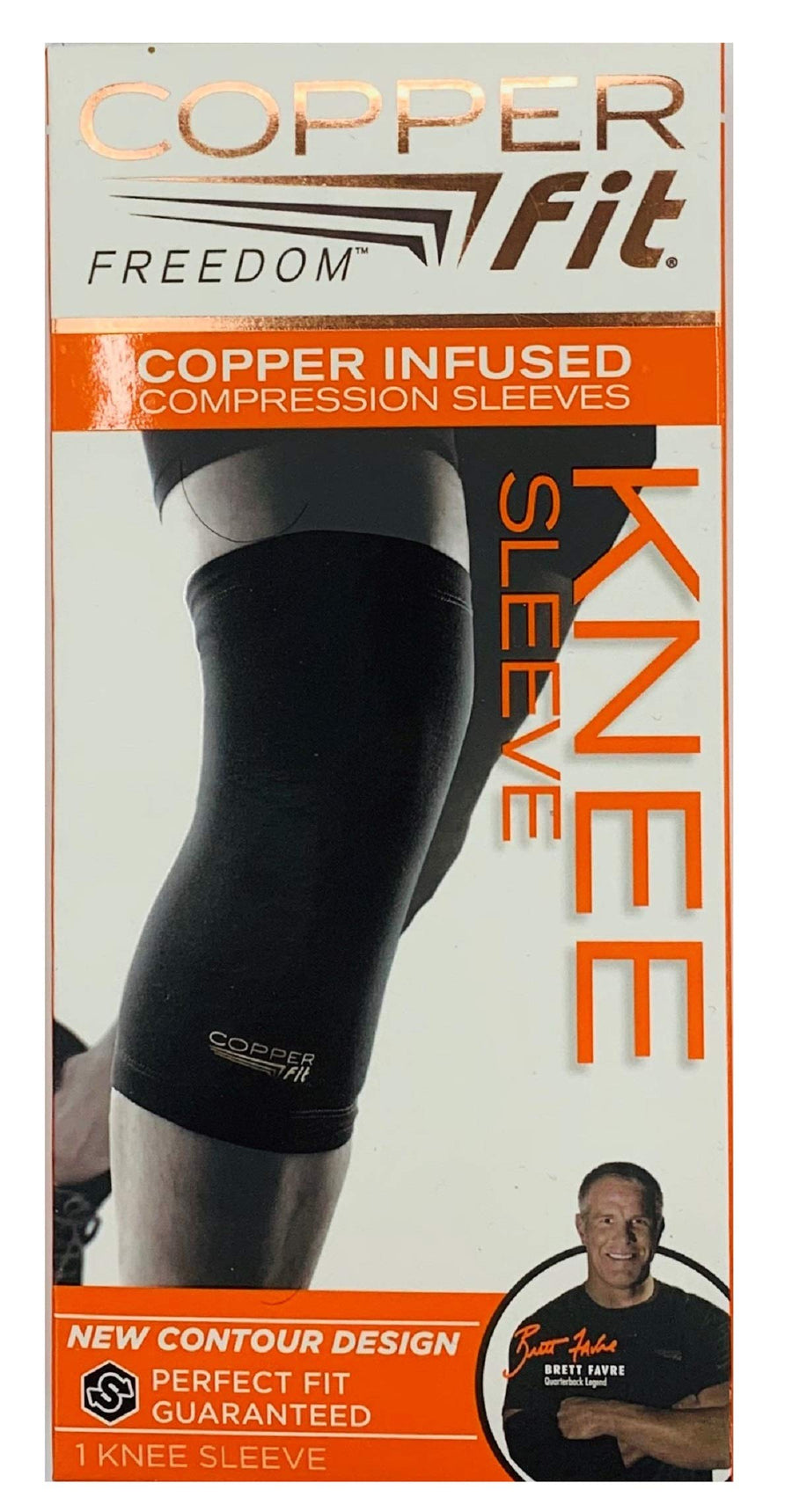 Freedom Knee Sleeve 2 Pack, Copper Infused Compression Sleeve with Contour Design, 2 Knee Sleeve, As Seen on TV (Large)