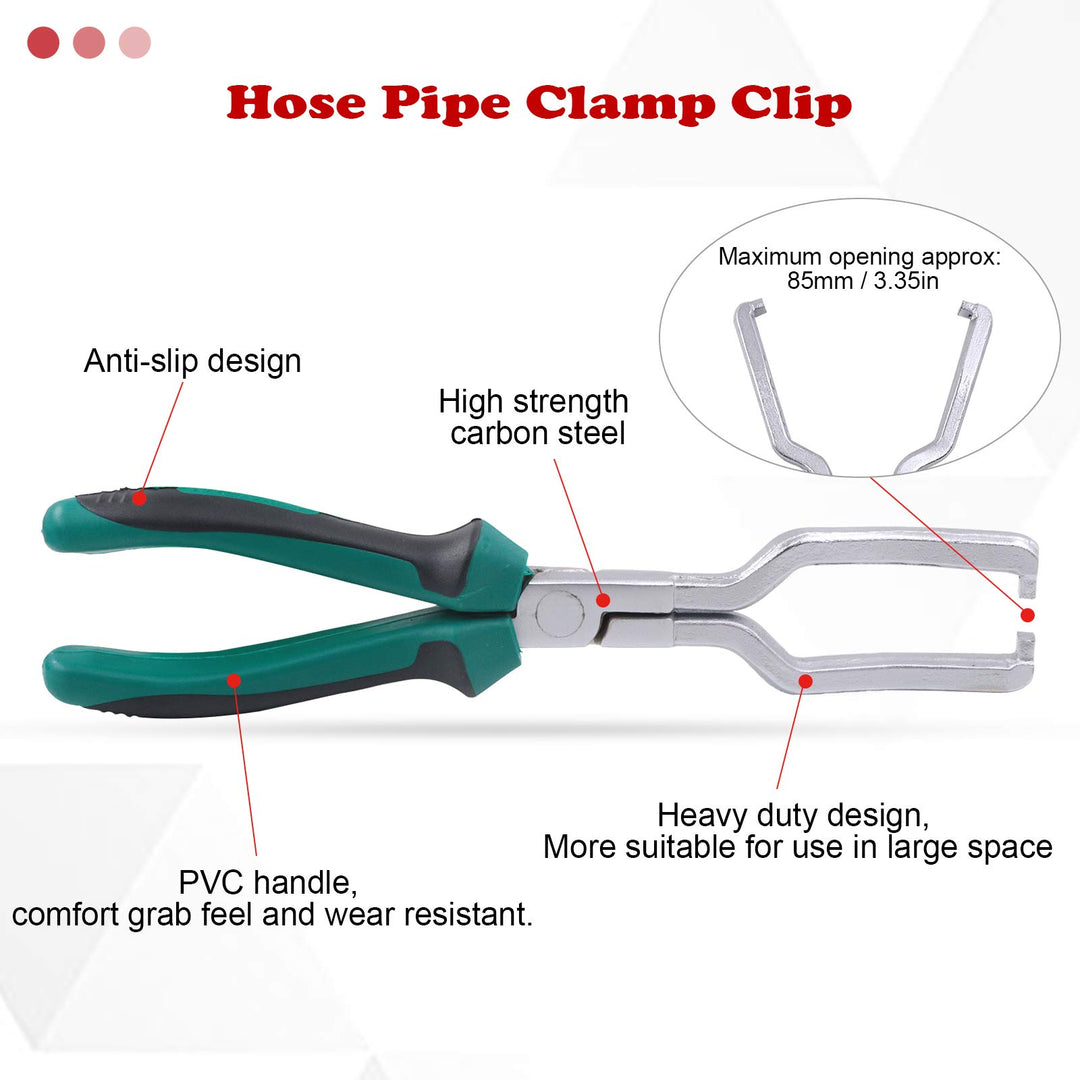 Fuel Line Petrol Clip Pipe Pliers 9 Inch Fuel Filter Calipers Fuel Line Pliers and 80 Degree Disconnect Pliers Push Pin Pliers Set (Pack of 3)