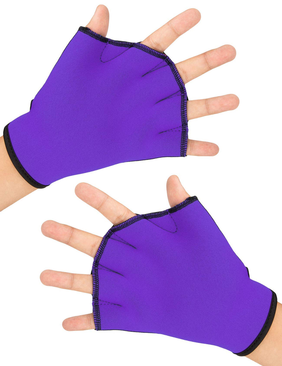 Aqua Gloves Webbed Paddle Swim Gloves Fitness Water Aerobics and Swimming Resistance Training Gloves for Men Women Children Purple L