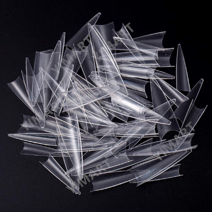 YIMART 600pcs Acrylic Medium Long Stiletto Nail Tips Easy Coffin Nails Sharp False Nail Art Tips For Nails Salon (Clear With Box)