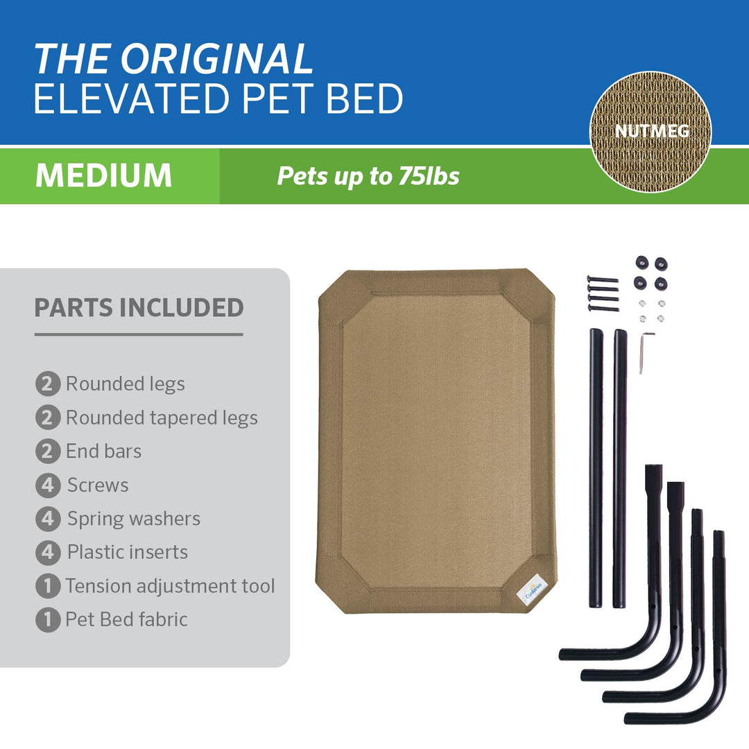 The Original Cooling Elevated Dog Bed, Indoor and Outdoor, Medium, Nutmeg