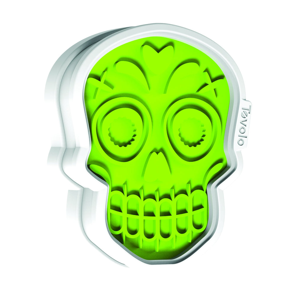 Sugar Skull Cutters Set of 3 for Making, Creating Professional Quality Day of the Dead Día de Los Muertos Themed Cookies, Baked Treats, Lime/White