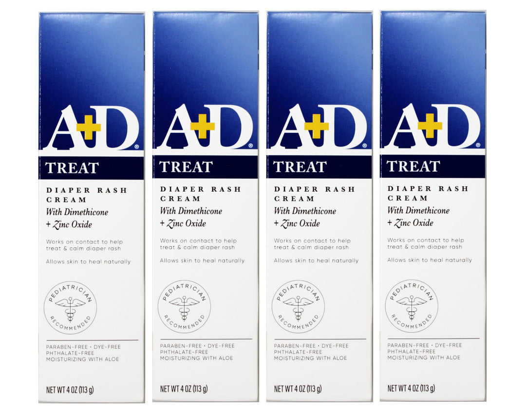 Diaper Rash Cream, Dimethicone Zinc Oxide Cream, 4 oz (113 g) (Pack of 4)