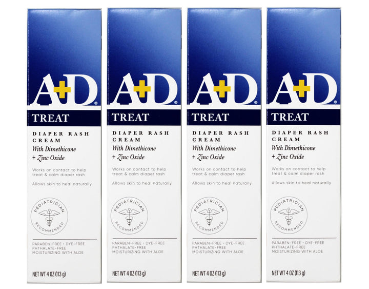 Diaper Rash Cream, Dimethicone Zinc Oxide Cream, 4 oz (113 g) (Pack of 4)