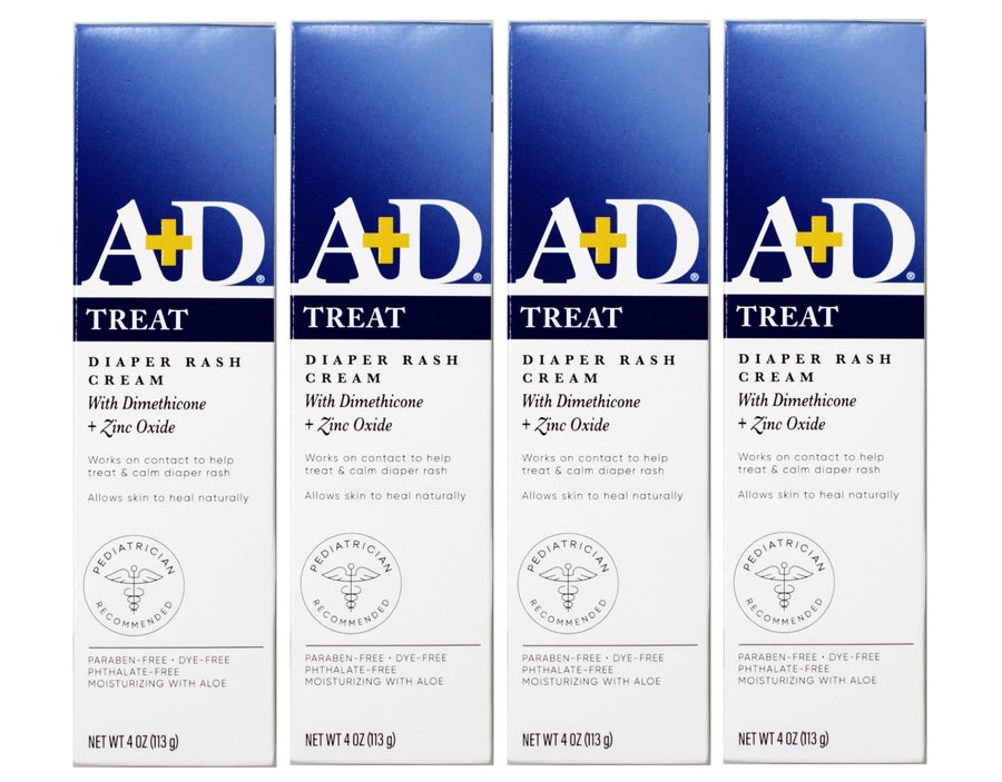 Diaper Rash Cream, Dimethicone Zinc Oxide Cream, 4 oz (113 g) (Pack of 4)