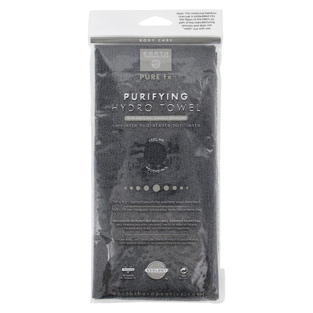 Earth Therapeutics Purifying Exfoliating Hydro Towel - Black with Charcoal by Earth Therapeutics