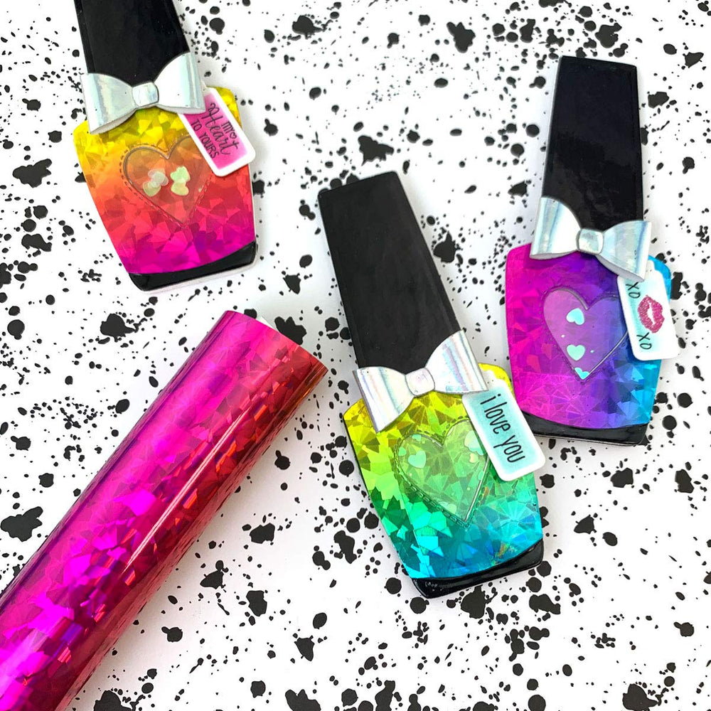 Deco Foil Specialty Transfer Sheets 6X12 5/Pkg-Rainbow Shattered Glass