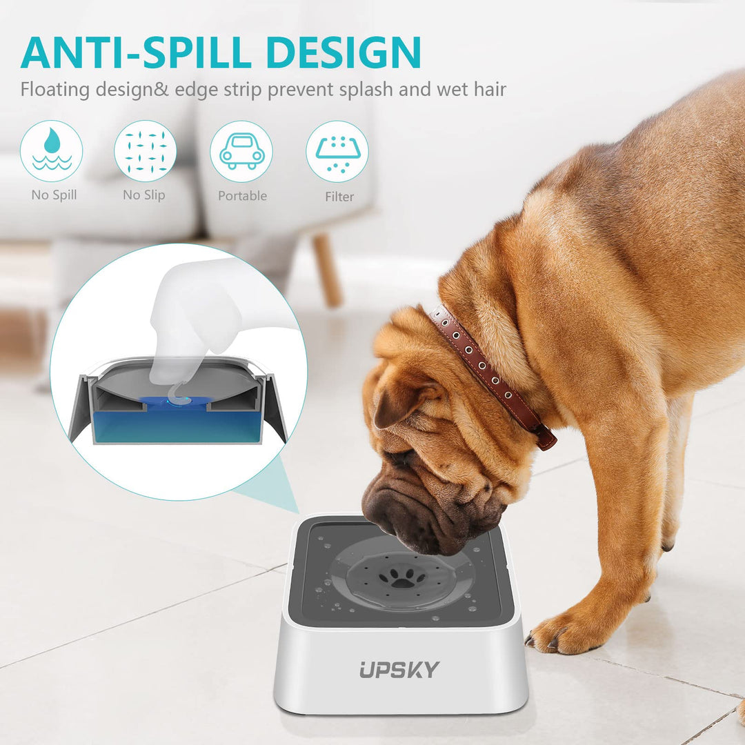 Dog Water Bowl Upgrade 70oz Large Capacity No Spill Slow Feeder Vehicle Carried 2L Pet Water Dispenser Travel Water Bowl for Dogs, Cats