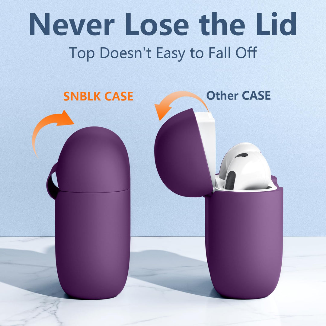 Compatible with AirPods 3rd Generation Case Cover 2021, Soft Silicone Shock-Absorbing Protective AirPods 3 Case Skin with Keychain, Support Wireless Charging, Front LED Visible, Lavender